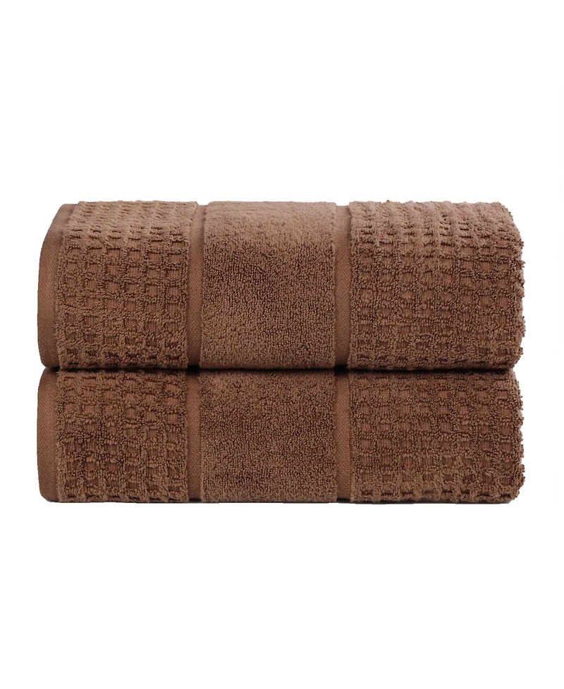 Superior Napa Zero Twist Waffle Honeycomb Plush Soft Absorbent 2-Piece Bath Sheet Set