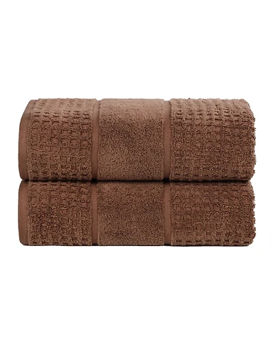 Superior Napa Zero Twist Waffle Honeycomb Plush Soft Absorbent 2-Piece Bath Sheet Set