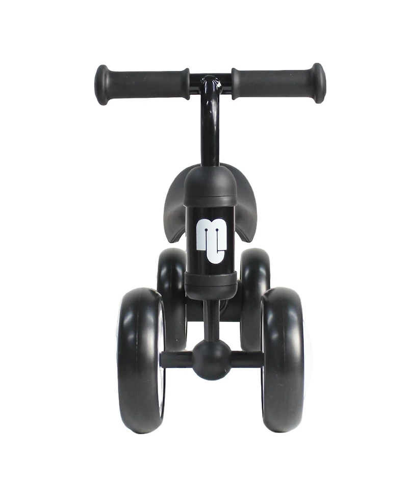 Allobebe Baby Balance Bike 4-Wheel Ride-On with Adjustable Seat & Silent Wheels, Ages 12-30 Months