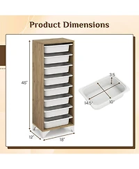 Gymax 9-Tier Fruit and Vegetable Storage Rack w/8 Removable Pull-Out Baskets for Kitchen