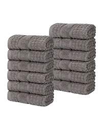Superior Napa Zero Twist Waffle Honeycomb Plush Soft Absorbent 12-Piece Washcloth Set