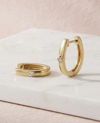 Macy's Lab-Grown Diamond Hoop Earrings (1/10 ct. t.w.) in 14k Yellow Gold-Plated Sterling Silver