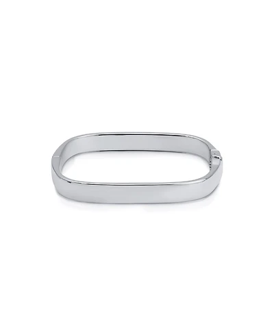 Ettika Silver-Plated Rounded Square Cuff Bracelet