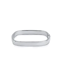 Ettika Silver-Plated Rounded Square Cuff Bracelet
