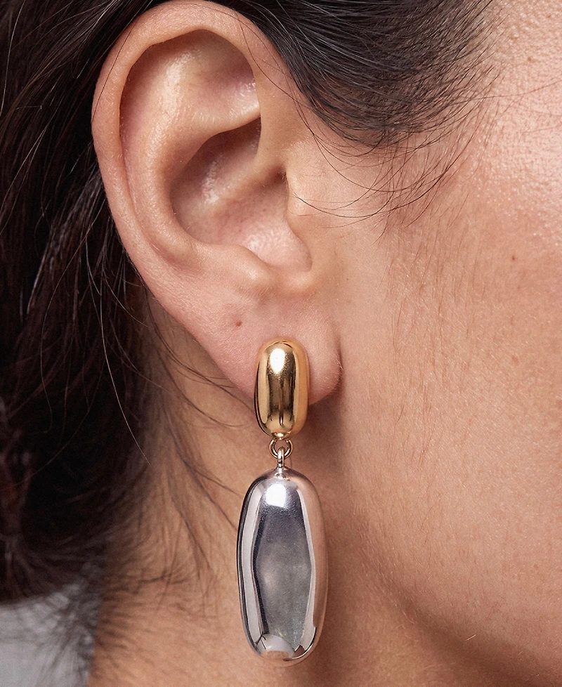 Ettika Gold Oval Drop Earrings