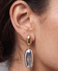 Ettika Gold Oval Drop Earrings