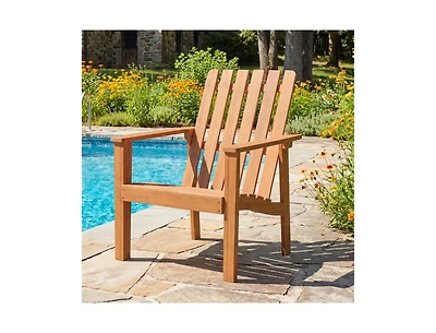 Sugift Set of 2 Acacia Wood Outdoor Patio Adirondack Chairs with Built-in Armrests