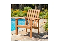 Sugift Set of 2 Acacia Wood Outdoor Patio Adirondack Chairs with Built-in Armrests