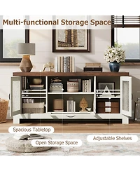gaomon Tv Stand Tv, Entertainment Center with Acrylic Door Storage Cabinet & Adjustable Shelve