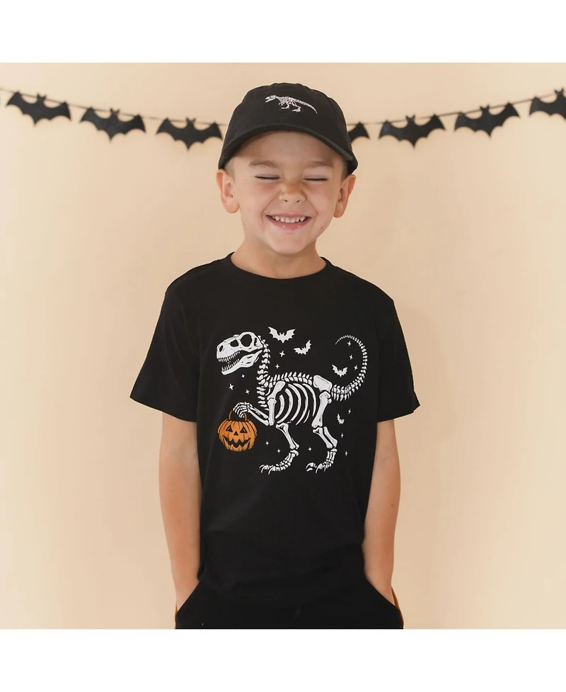 Sweet Wink Little Boys Dinosaur Skeleton Halloween Short Sleeve T-Shirt