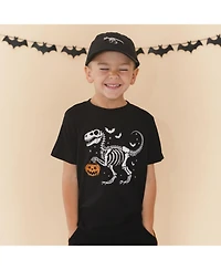 Sweet Wink Little Boys Dinosaur Skeleton Halloween Short Sleeve T-Shirt