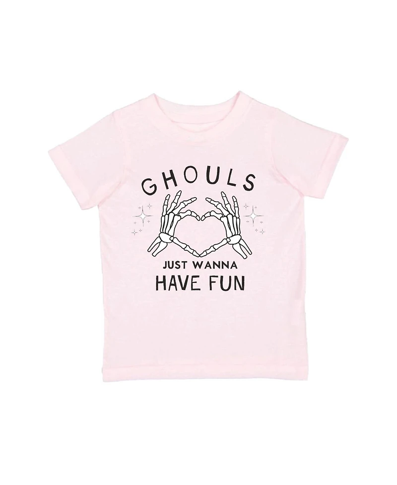 Sweet Wink Little Girls Ghouls Just Wanna Have Fun Halloween Short Sleeve T-Shirt