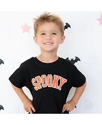 Sweet Wink Little Boys Spooky Orange Patch Halloween Short Sleeve T-Shirt