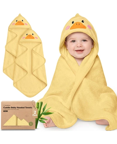 KeaBabies Cuddle Baby Hooded Towel, 2-Pack Baby Bath Towel, Hooded Baby Towels, Baby Beach Towel for Newborn, Kids