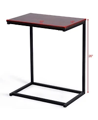 Gymax 2 pieces 26'' Laptop Holder Sofa Side End Table C Table Home Office Furniture