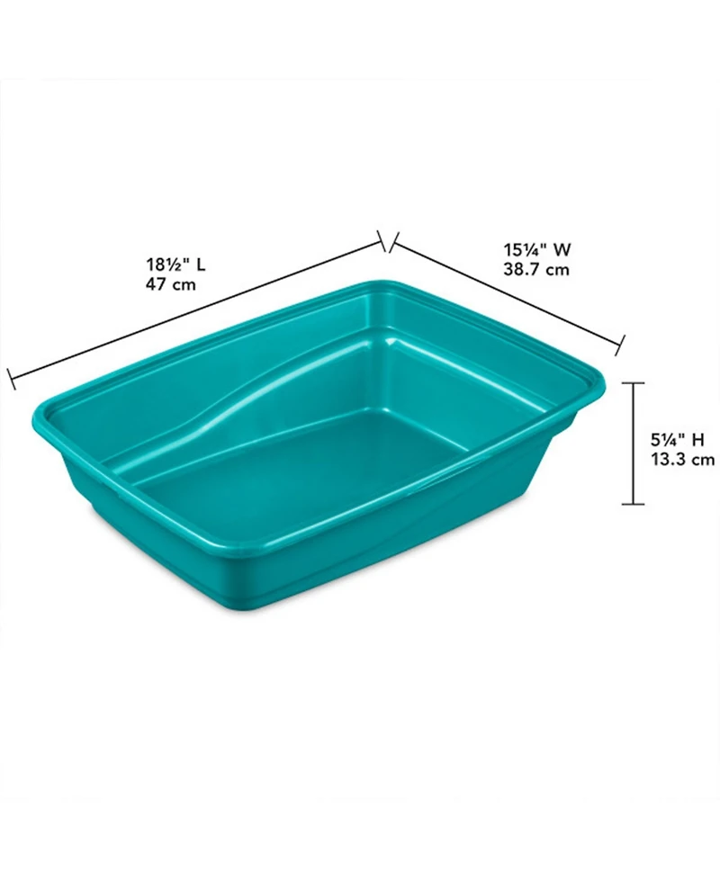 Sterilite 13033W06 Lg Frame Cat Litter Pan with Low Entrance, Sea Going (6 Pack)