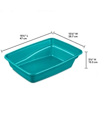Sterilite 13033W06 Lg Frame Cat Litter Pan with Low Entrance, Sea Going (6 Pack)