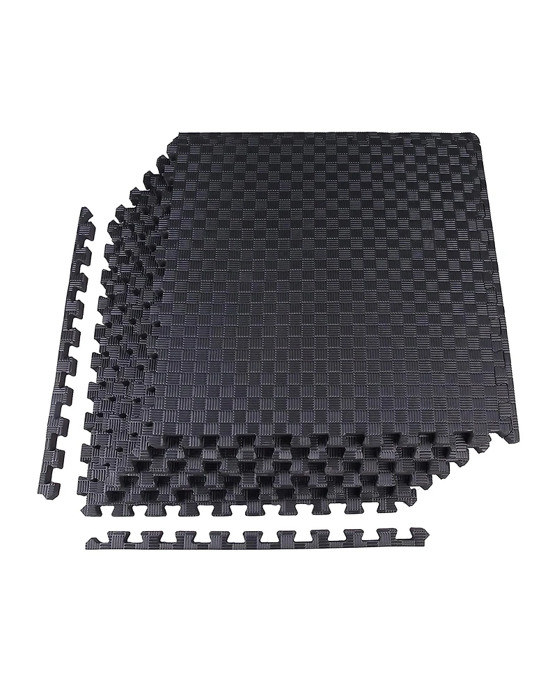 BalanceFrom Fitness Foam Interlocking Exercise Floor Mat, 24 SqFt, Black 2 Pack