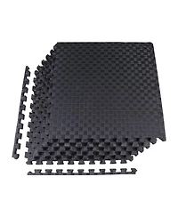 BalanceFrom Fitness Foam Interlocking Exercise Floor Mat, 24 SqFt, Black 2 Pack