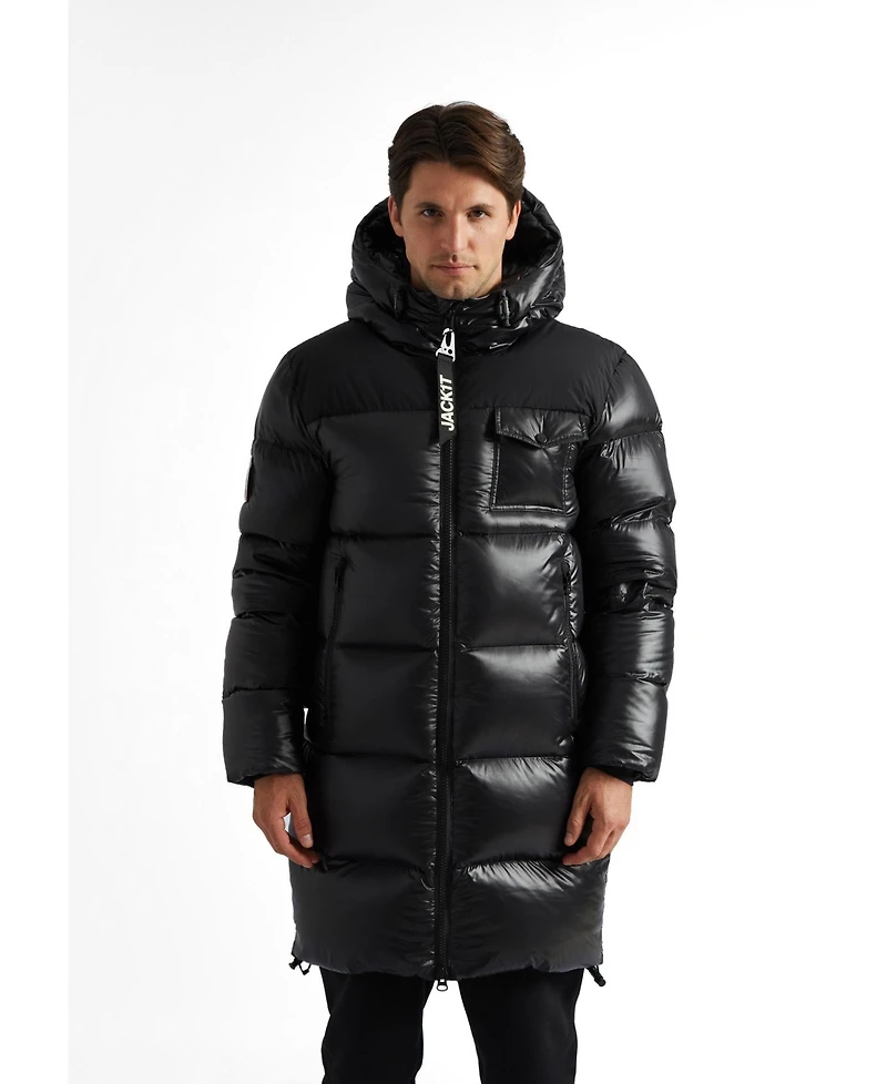 JACK1T Men's Long Quilted Puffer Coat