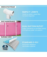Intex 28290EP 8Ft X 30In Pink Metal Frame Above Ground Swimming Pool, Pool Only