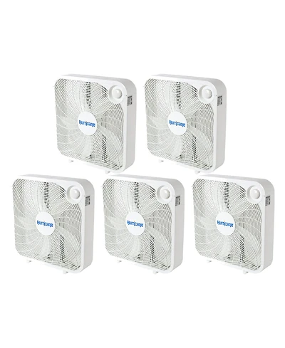 Hurricane 20" Classic Series Floor Box Fan with 3 Speed Settings, 5 Pack, White