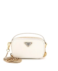 Pre-Owned Prada Mini Triangle Logo Top Handle Pouch Crossbody Bag Saffiano Leather