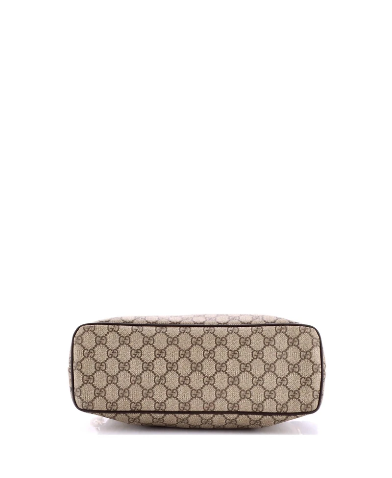 Pre-Owned Gucci Small Convertible Zip Tote Gg Coated Canvas with Leather