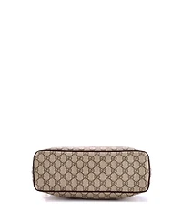 Pre-Owned Gucci Small Convertible Zip Tote Gg Coated Canvas with Leather