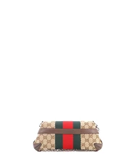 Pre-Owned Gucci Small Horsebit Nm Web Chain Clutch Gg Canvas