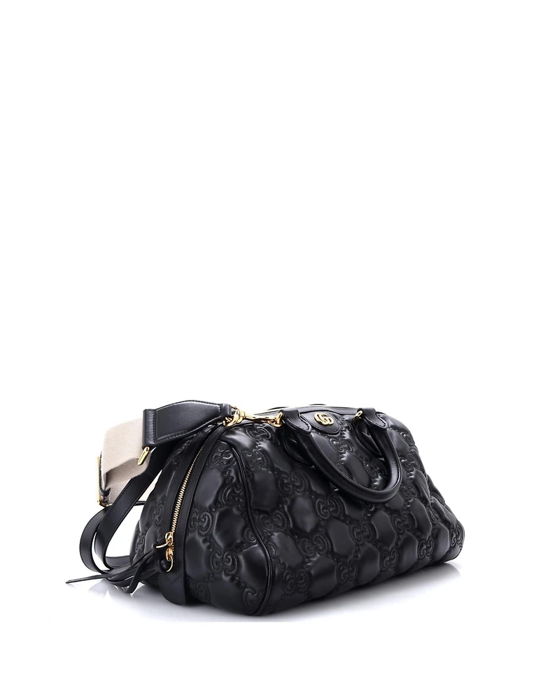 Pre-Owned Gucci Medium Ophidia Convertible Boston Top Handle Bag Gg Matelasse Leather