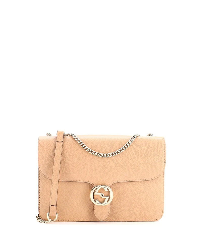 Pre-Owned Gucci Medium Interlocking Shoulder Bag Leather