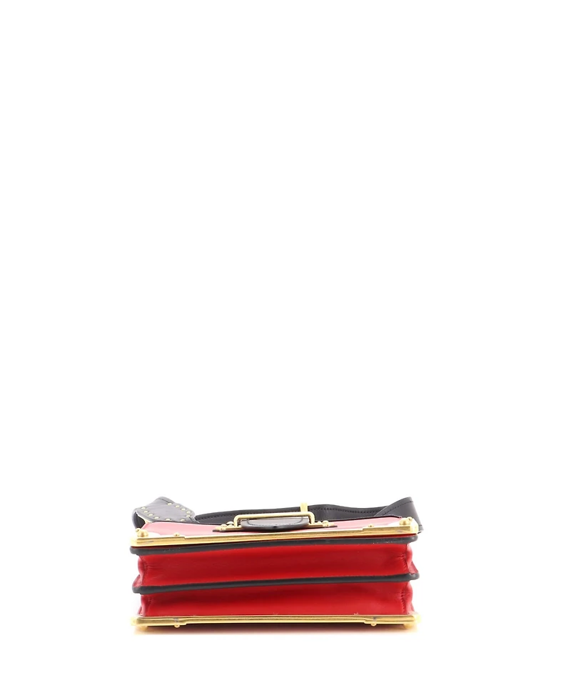 Pre-Owned Prada Small Cahier Crossbody Bag Leather and Saffiano Leather