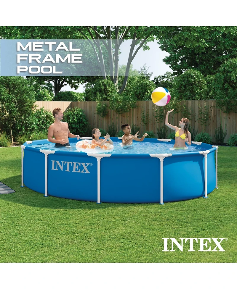 Intex 28210EP 12Ft X 30In Metal Frame Above Ground Swimming Pool, Pool Only
