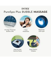 Intex PureSpa Plus Inflatable Bubble Jet Hot Tub and Replacement Filters ( Pack