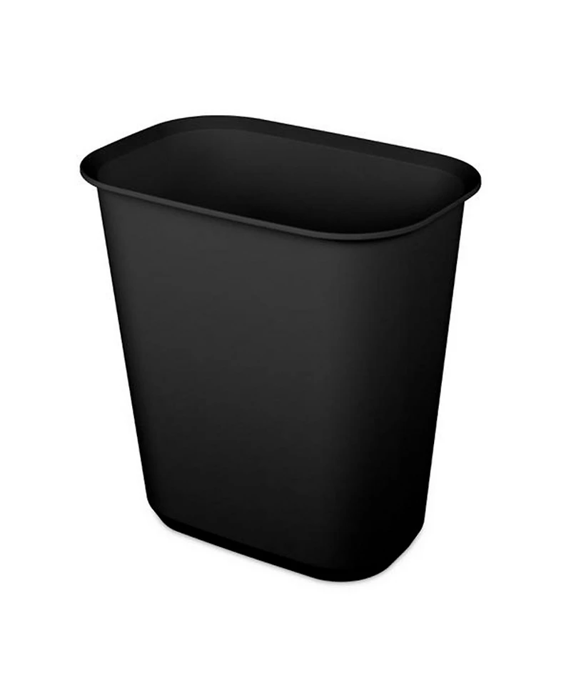Sterilite Rectangular Wastebasket 5.5 Gallon Open Top Trash Bin, 6 Pack, Black
