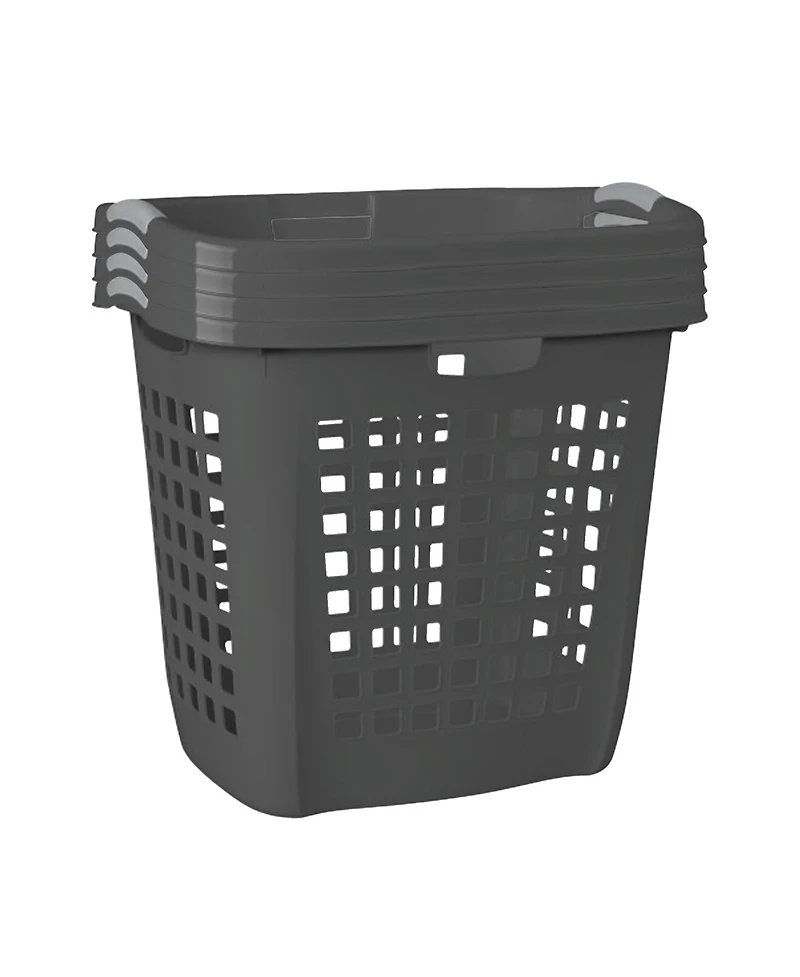 Sterilite Ultra Easy Carry Laundry Basket, 2.1 Bushel with Handles, Grey, 4 Pack