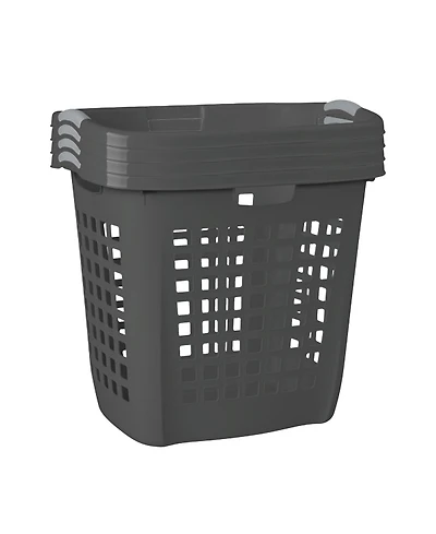Sterilite Ultra Easy Carry Laundry Basket, 2.1 Bushel with Handles, Grey, 4 Pack
