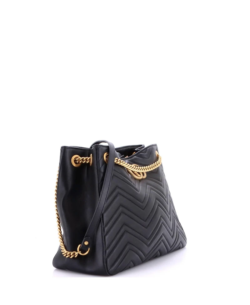 Pre-Owned Gucci Gg Marmont Chain Shoulder Bag Matelasse Leather