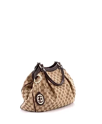 Pre-Owned Gucci Medium Sukey Tote Gg Canvas with Leather