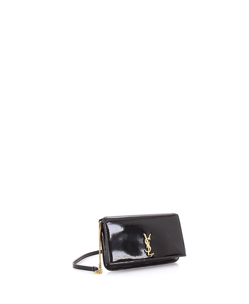Pre-Owned Saint Laurent Classic Monogram Phone Holder Shoulder Bag Patent
