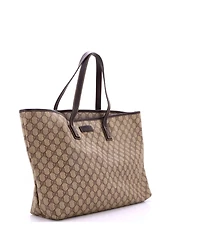 Pre-Owned Gucci Large Plus Tote Gg Coated Canvas with Leather