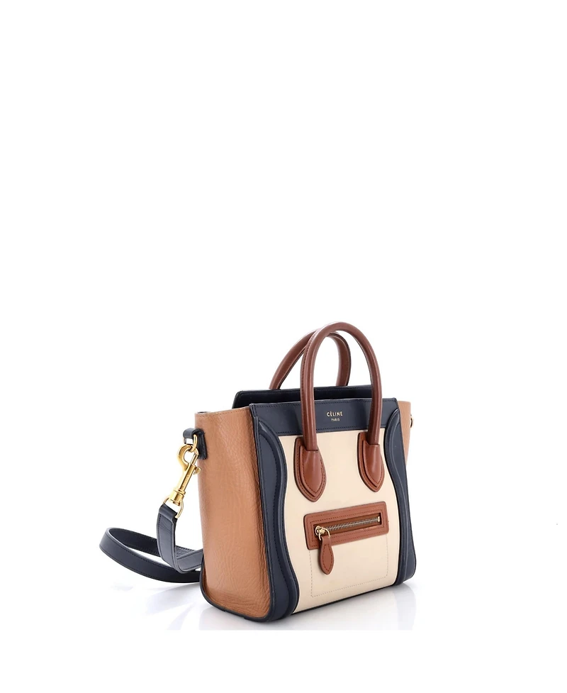 Pre-Owned Celine Nano Tricolor Luggage Bag Leather