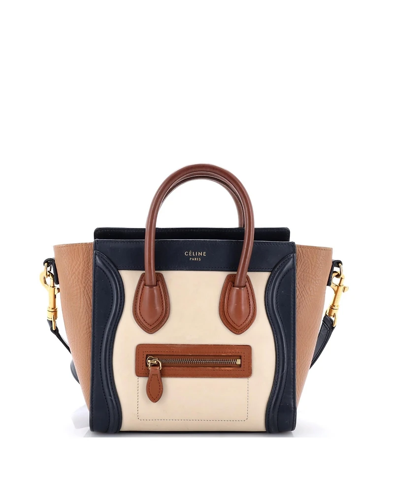 Pre-Owned Celine Nano Tricolor Luggage Bag Leather