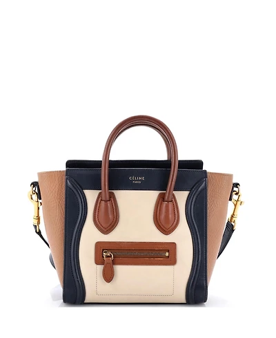 Pre-Owned Celine Nano Tricolor Luggage Bag Leather