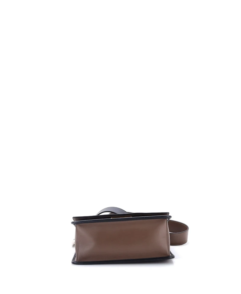 Pre-Owned Fendi Medium Kan I F Shoulder Bag Leather with Zucca Embossed Detail