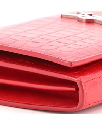 Pre-Owned Saint Laurent Small Classic Monogram Wallet on Chain Embossed Leather