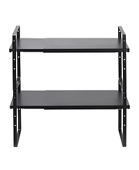 Sugift Expandable 2 Tier Cabinet Shelf Organizer Stackable Countertop Riser for Kitchen and Pantry
