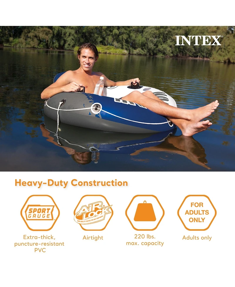 Intex River Run 1 Person Inflatable Floating Tube Lake/Pool/Ocean Raft (5 Pack)