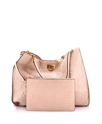 Pre-Owned Salvatore Ferragamo Large Trifolio Tote Gancini Embossed Leather